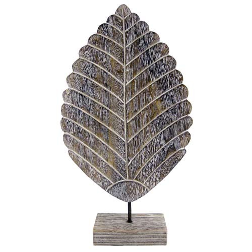 Wooden Leaf On Stand